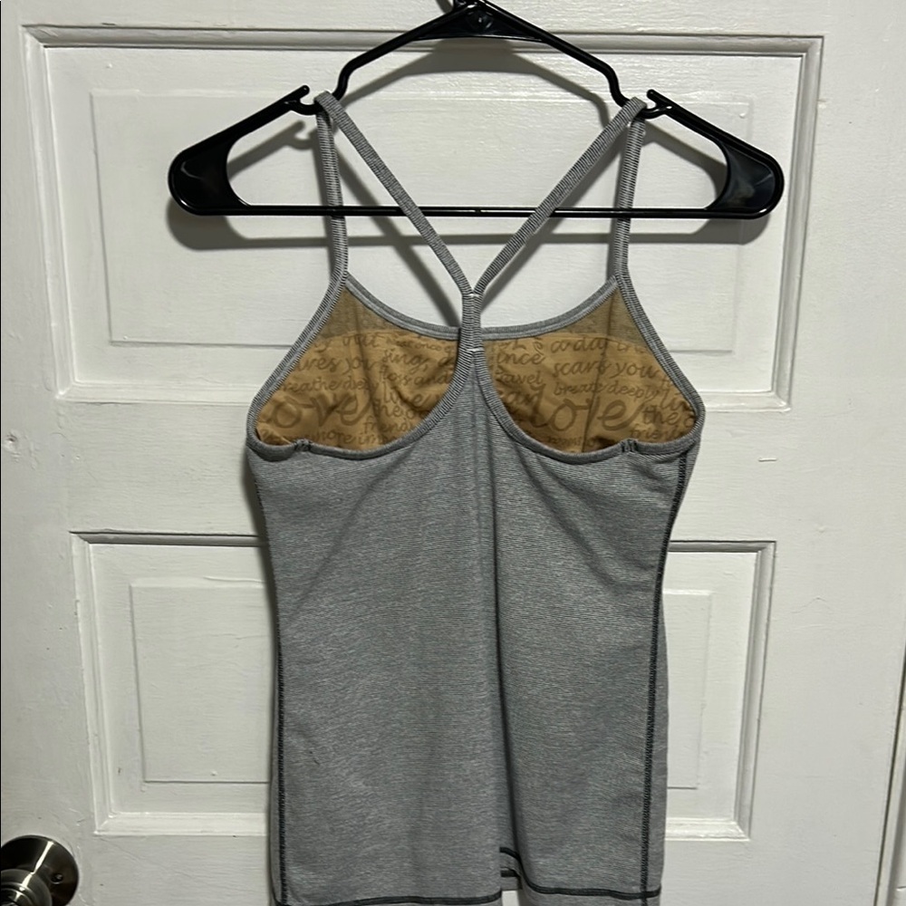 Lululemon Athletica Gray Fitted Backless Tank Top - Picture 3 of 5